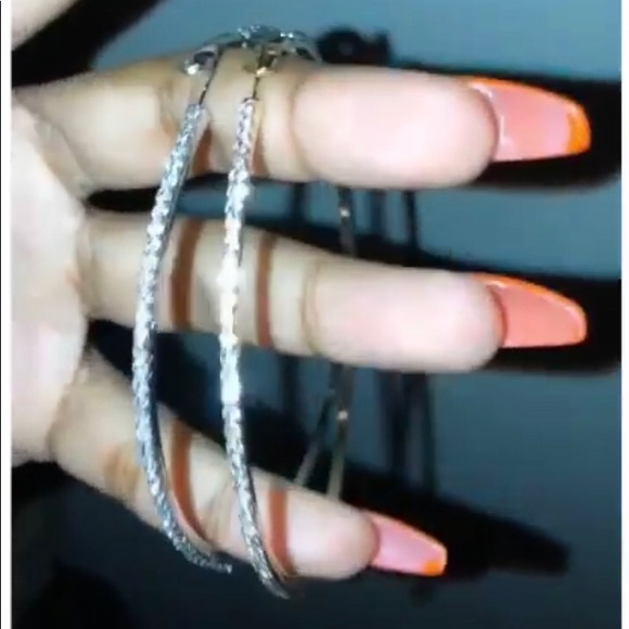 Diamond Hoops - Picture 2 of 2
